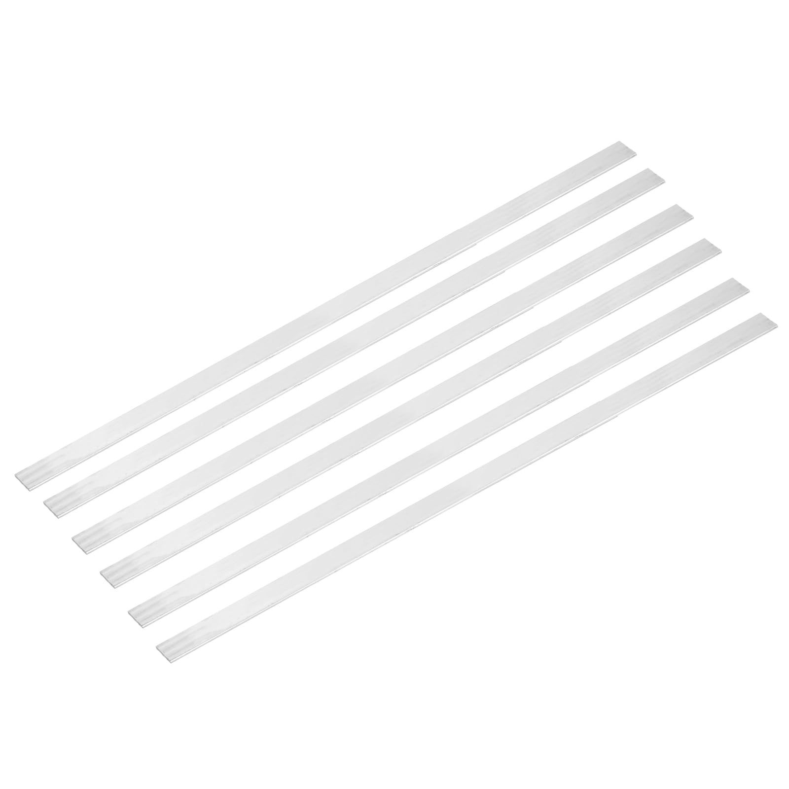 QUARKZMAN 6 Pcs Barre Plate En Aluminium Carrée, 5/64" (2mm) D'Épaisseur x 19/32" (15mm) De Largeur x 16" (406.4mm) De Longueur 6061 Plaque En Aluminium Plein Nouveau Pour Bâtiment