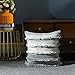LIGICKY Kissenbezug Streifen Büschelige Dekorative Kissenbezüge Boho Quaste Weich Kissenhülle Baumwolle Deko Kissen Sofakissen für Wohnzimmer Couch Schlafzimmer Büro Auto 45x45 cm Weiß und Grau