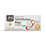 365 by Whole Foods Market, Flextra Strength Drawstring Tall Kitchen Trash Bags, 13 Gallon, 20 Count