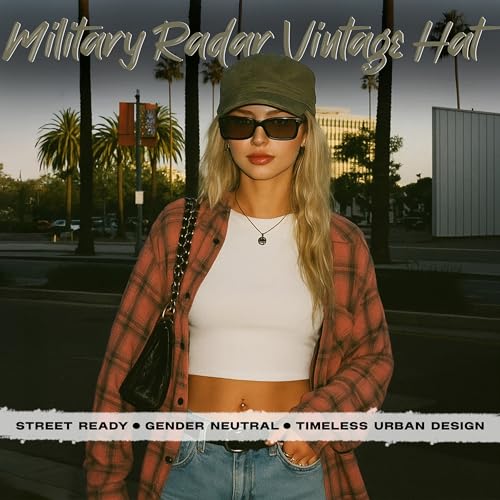 Image of Funky Junque Newsboy Hat for Women - Distressed Cadet Cap, Army Military Style Vintage Baseball Hat