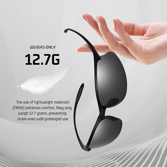 Ultra-Light Polarized Sports Sunglasses–TR90 Semi-Rimless UV400 Shades for Men, Running & Driving2