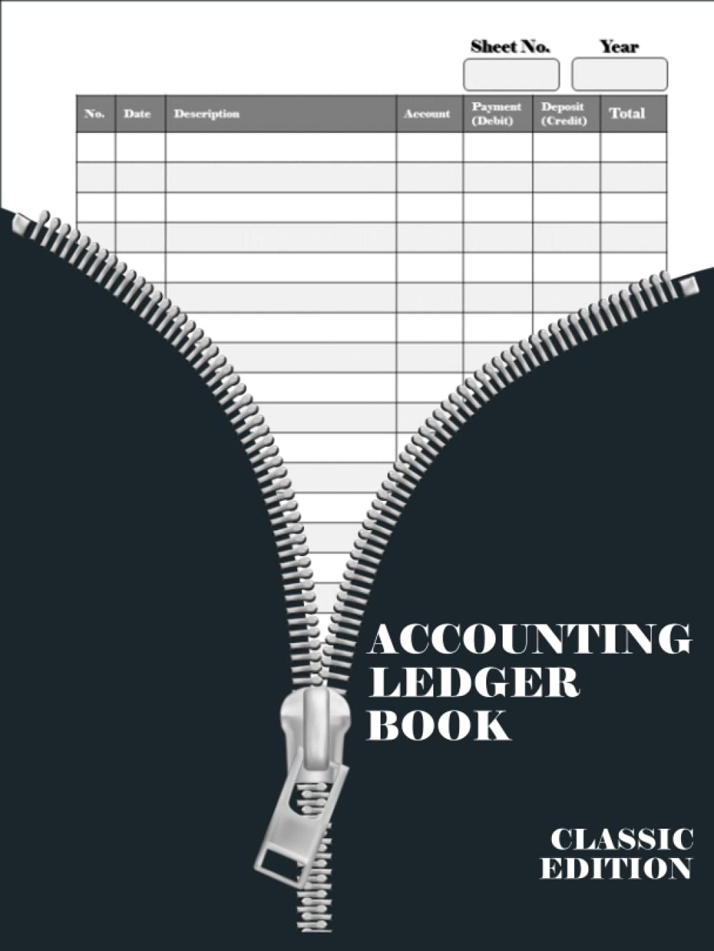 ACCOUNTING LEDGER BOOK - CLASSIC EDITION: Accounting ledger for bookkeeping, tracking finances and transactions, bookkeeping for dummies, large size ... financial planner, bill tracker notebook