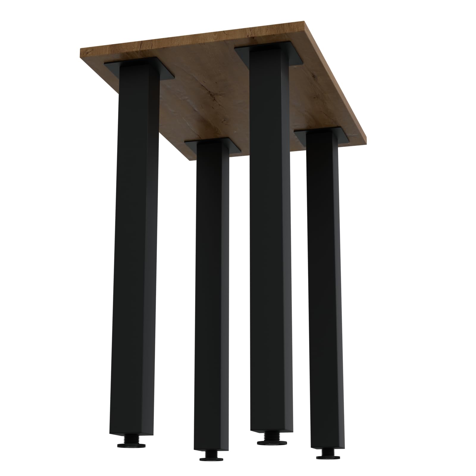 HAGO24 | Tischbeine 4er Set | höhenverstellbar | 90cm | 8x8cm | Couchtischbank | DIY Möbelfuß | Stahl | Schwarz | Schraubfüße | Montageplatte | 500kg