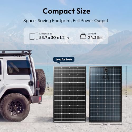 Image of JJN Bifacial 200 Watt Solar Panels 12V 10BB Monocrystalline Solar Panel High Efficiency Solar Module for RV Home Battery Charging Farm Trailer Camper Marine Off Grid System Single Piece