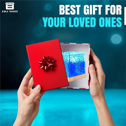 Image of Btag Water Ripple Night Light, Romantic Warm Ocean Wave Effect, Crystal Astronomy Night Table Lamp for Bedroom, LED Projection Lamp (Water Ripple)