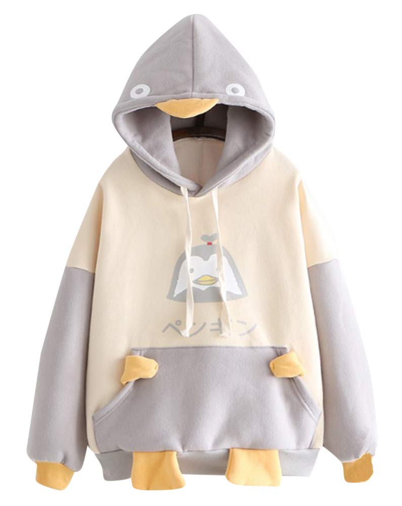 CRB Fashiongirls Hoodie, Gray Penguin, One Size