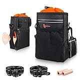 Futterbeutel für Hunde, lanktoo Futterbeutel Für Hundetraining Mit Beutelspender, Snack Tasche, Leckerli-Beutel In Schwarz Und Verschließbarer Strech-Öffnung