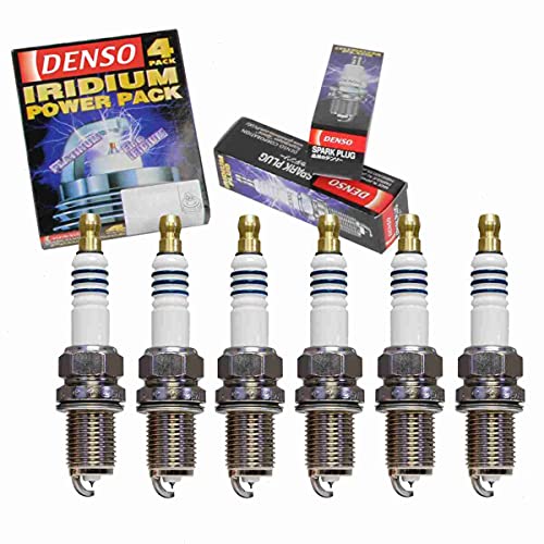 6 pc DENSO Iridium Power Spark Plugs compatible with Nissan Frontier 3.3L V6 2002-2003