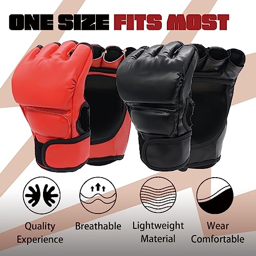 Image of 2 Pairs MMA Gloves for Men and Women, Open Palm Boxing Gloves