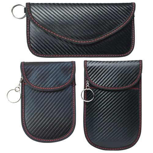 DKDDSSS 3 Stück Keyless Go Schutz Autoschlüssel, RFID Blocker Schlüsseletui, Autoschlüssel Hülle, Autoschlüssel Schutz Keyless, Signalblockierungstasche, Schwarz