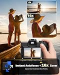 NBD 8K Digital Cameras for Photography,64MP Camara Fotograficas,Travel Vlogging Cameras for YouTube with 180°Flip Screen,16X Digital Zoom,52mm Macro Lens,2 Batteries,32GB TF Card (Black)