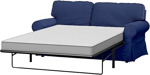 Vista 5 de Funda de repuesto de sofá cama de dos plazas Ektorp de algodón premium hecha a medida, compatible únicamente con el sofá cama Ektorp de dos plazas