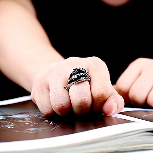 Image of Genuine Stainless Steel Ring for Men Fashion Punk Rock 3D Animal Rings