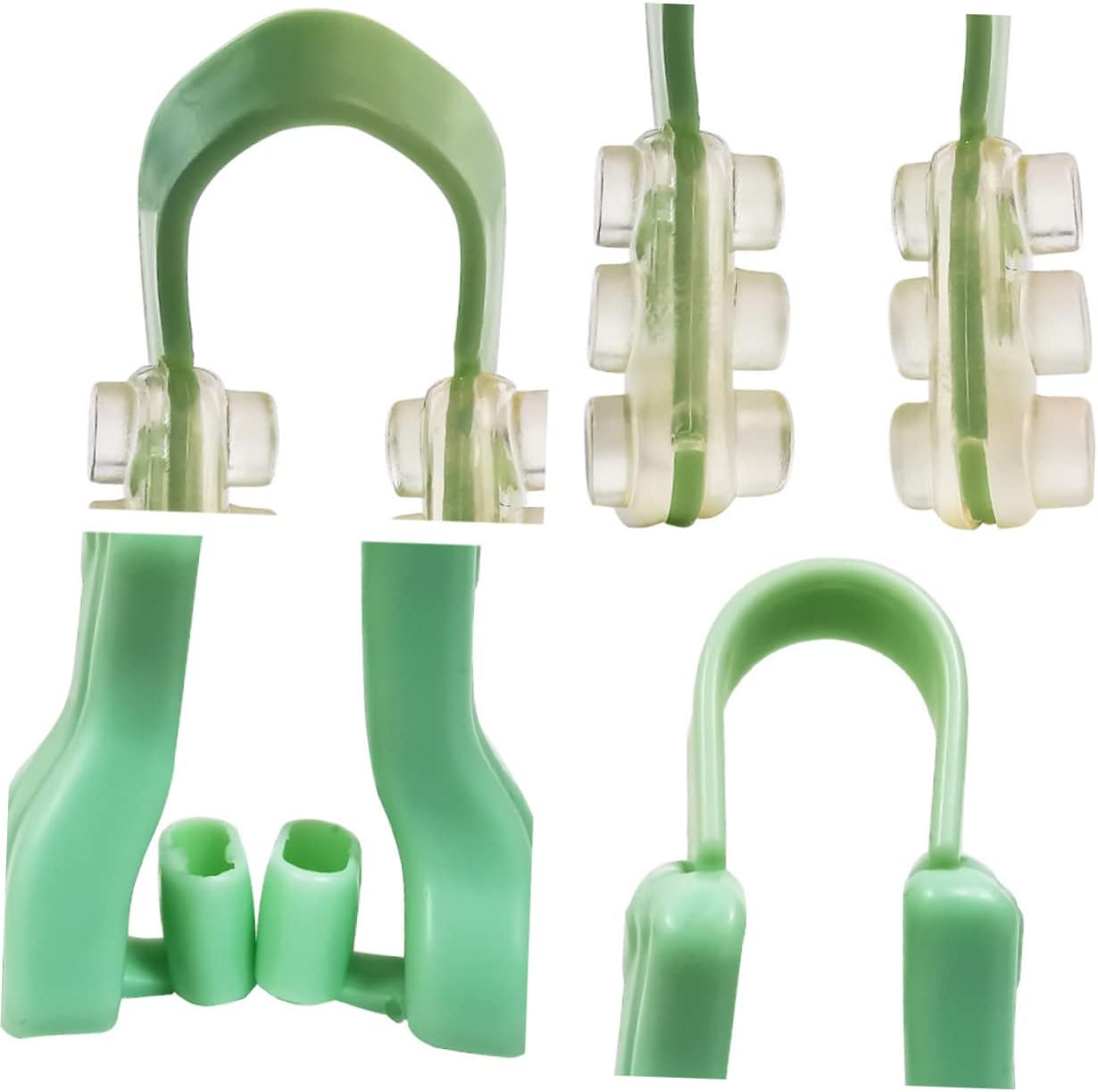 1set U-Type Nose Clips Set for Women Silicone Nasal Splint for Sleep Comfortable and Easy to Clean Nighttime Breathing Aid Green