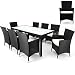 Produktbild Deuba Poly Rattan Sitzgruppe 8+1 inkl. Dicke Sitzauflagen Creme - Sitzgarnitur Gartenmöbel Garten Essgruppe Lounge Set