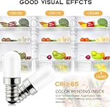 Bigzom Lampa LED do lodówki, 1,5 W, żarówka E14, zamiennik do lampy halogenowej 15 W, ciepła biel, 3000 K, 135 lm, do lampy solnej, żarówka LED do lodówki, 4 sztuki