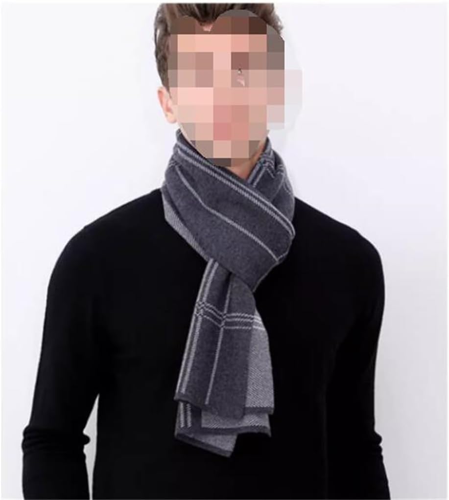 JSEIAJB Autumn and Winter Wool Scarf Thickened and Warm Business Men's Neck Gift