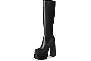 Stacked Platform Knee High Boots for Glamorous Women