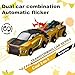 Aimery Collision Transforming Dinosaur Car Toy, 2 Magnetic Cars Convert into Dinosaur Toys,Dino Robot Toy, Boys Toys,Kids Toys, Party Birthday for Kids (Golden)