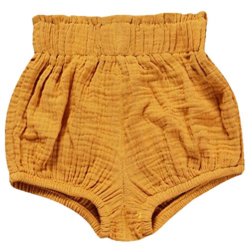LOOLY Unisex Baby Girls Boys Cotton Linen Blend Bloomer Shorts ,90,Yellow