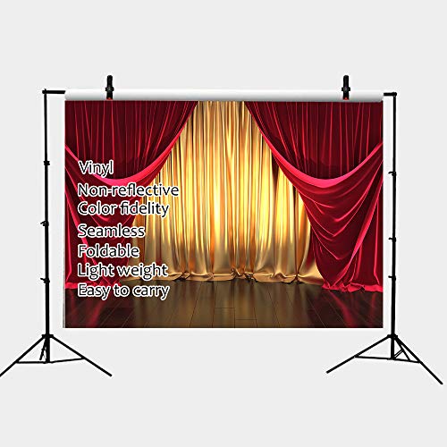 Fondo Fotográfico Vinilo Qian 7x5FT Rojo y Dorado miniatura 3
