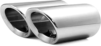 Dsycar Stainless Steel Exhaust Tips Pair, Chrome Polished, Compatible with Audi Q5/A4/A4L/A3, Compatible with VW CC 2012-2015/ Passat 1.8T 2.0T 2011-2015 / Tiguan 2011-2015 Silver