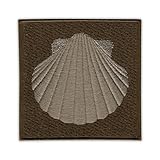Shell - Símbolo de Camino de Santiago - Sostenido - Adhesivo activado por calor / parte trasera termoadhesiva - Insignia/parche bordado