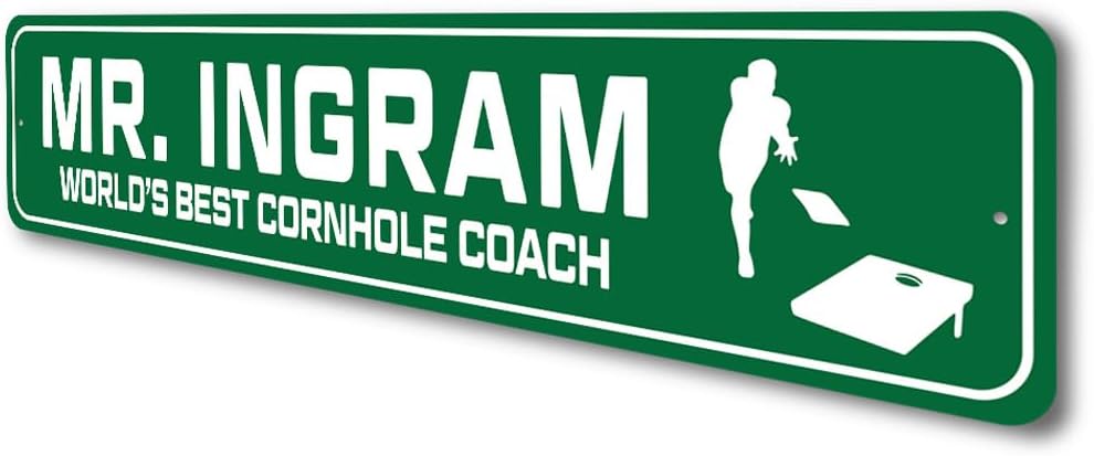 Custom World's Best Cornhole Coach Sign - 6 x 24