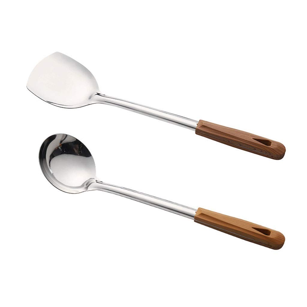 IUokLU Cooking Tools Cookware Cooking Stainless Steel Extended Shovel Spoon Home Stainless Steel Kitchenware Set Shovel Spoon Set
