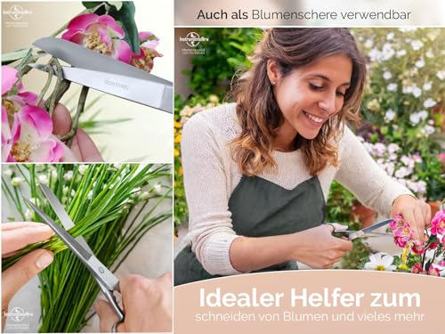 Küchenschere Haushaltsschere Ergonomische Allzweck-Schere Kochschere Rostfreie Edelstahlschere Mehrzweck-Schere für Arbeiten Rund um den Haushalt (20 cm) Silber, Mattiert