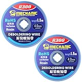 MECHANIC Solder Wicks No-Clean Solder Braided Wicks Desoldering Wicks,Cable Remover Tool Solder Sucker (4.0mm*1.5m)
