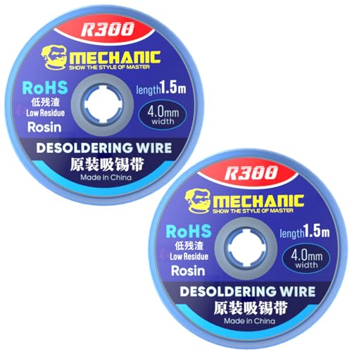 MECHANIC Solder Wicks No-Clean Solder Braided Wicks Desoldering Wicks,Cable Remover Tool Solder Sucker (4.0mm*1.5m)