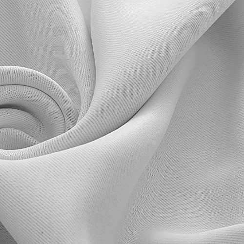 Image of Deconovo Polyresin Solid Rod Pocket Blackout Curtain, 7 Feet, Greyish White