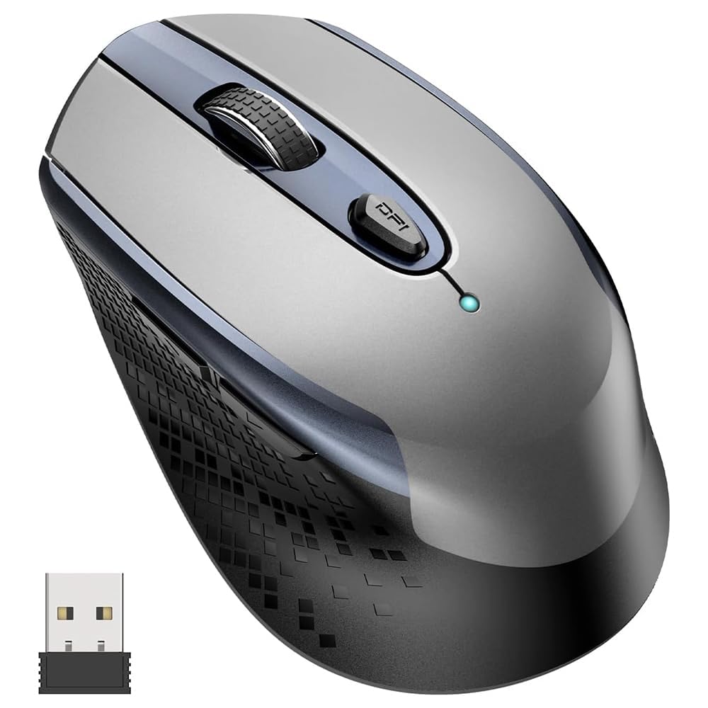 Wireless Mouse 2 4G Optical Computer Mice with USB Receiver Quiet Ergonomic Mouse Silent 6 Buttons and 3