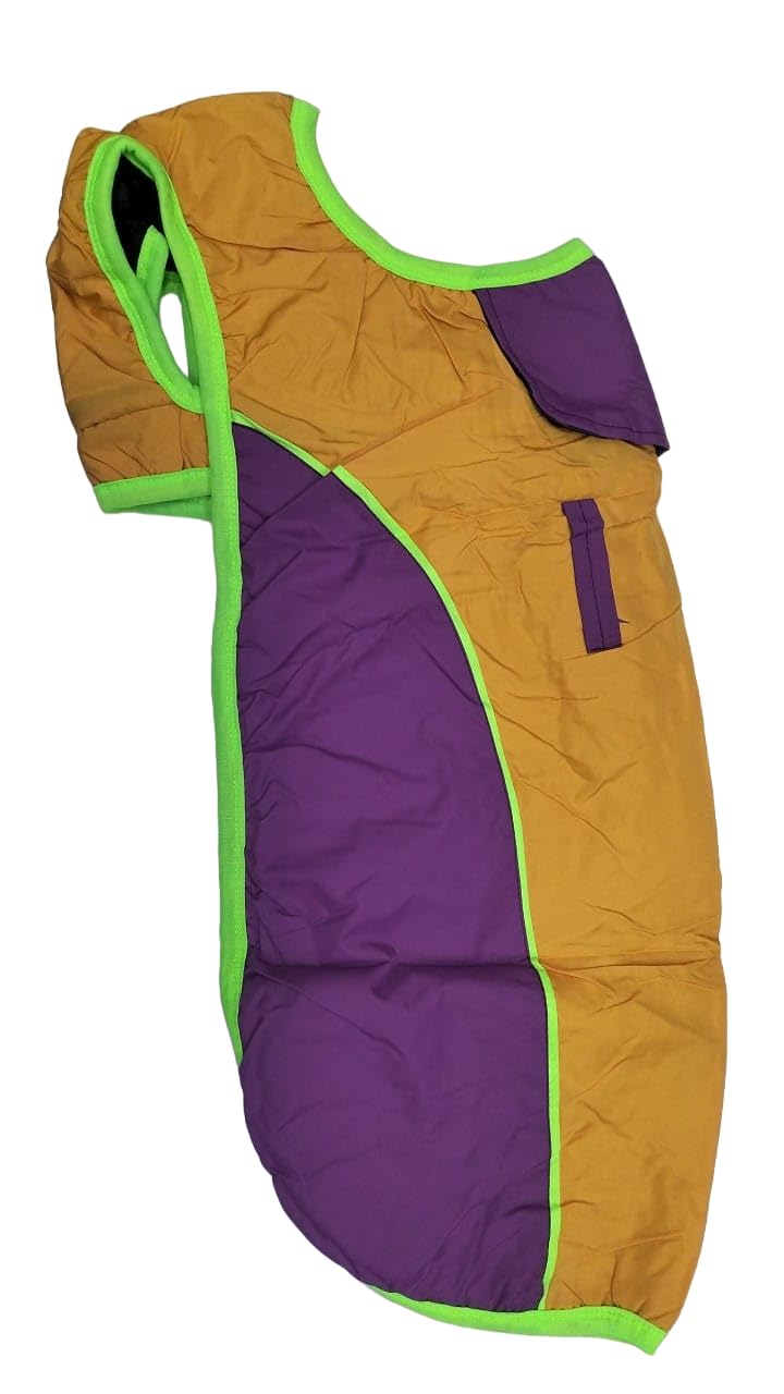 Pets at Home Waterproof Winter Wear Waterproof Coat for Dogs/Pets (Yellow/Purple, Size -30) (B0CMQGXL39) Amazon Price History, Amazon Price Tracker