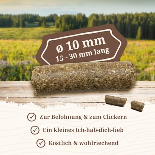 Krauterie Wildkräuter Pferdeleckerlis in Spitzenqualität (1000 g), naturbelassen, Pferde Leckerli fürs tägliche Training und zum Clickern, aus Liebe zu Deinem Pferd