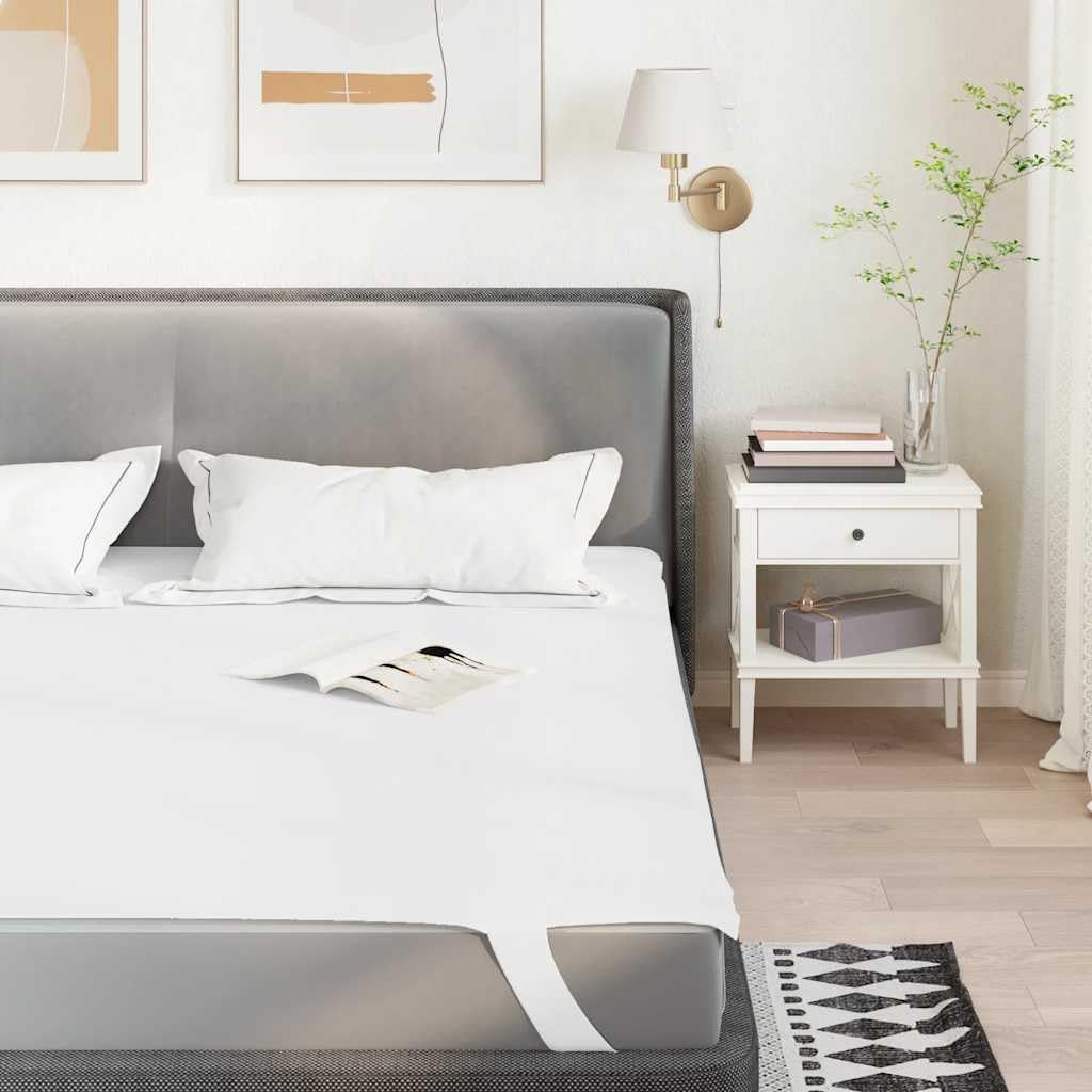 Homogen Wasserdichter Matratzenschoner 160x220 cm Weiß atmungsaktiv und leicht zu reinigen Schutz vor Flecken und Feuchtigkeit für Doppelbett, Kinderbett, Seniorenbett, Schlafzimmer, Gastezimmer