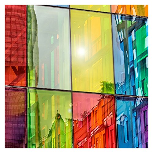 Transparent Decorative Window Film Anti Uv Colorful Adhesive Vinyl Heat Insulation Solar Window Tinting Sheets Glass Film For Christmas Home Decoration, 17.7Inch X 78.7Inch, Yellow #TOP4