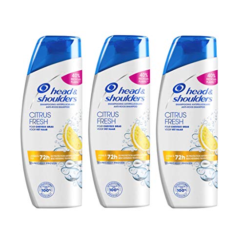 Head & Shoulders, Citrus Fresh Anti-Schuppen-Shampoo für fettiges Haar, reinigt und schützt Ihr Haar und Ihre Kopfhaut, Formel 3 x 285 ml