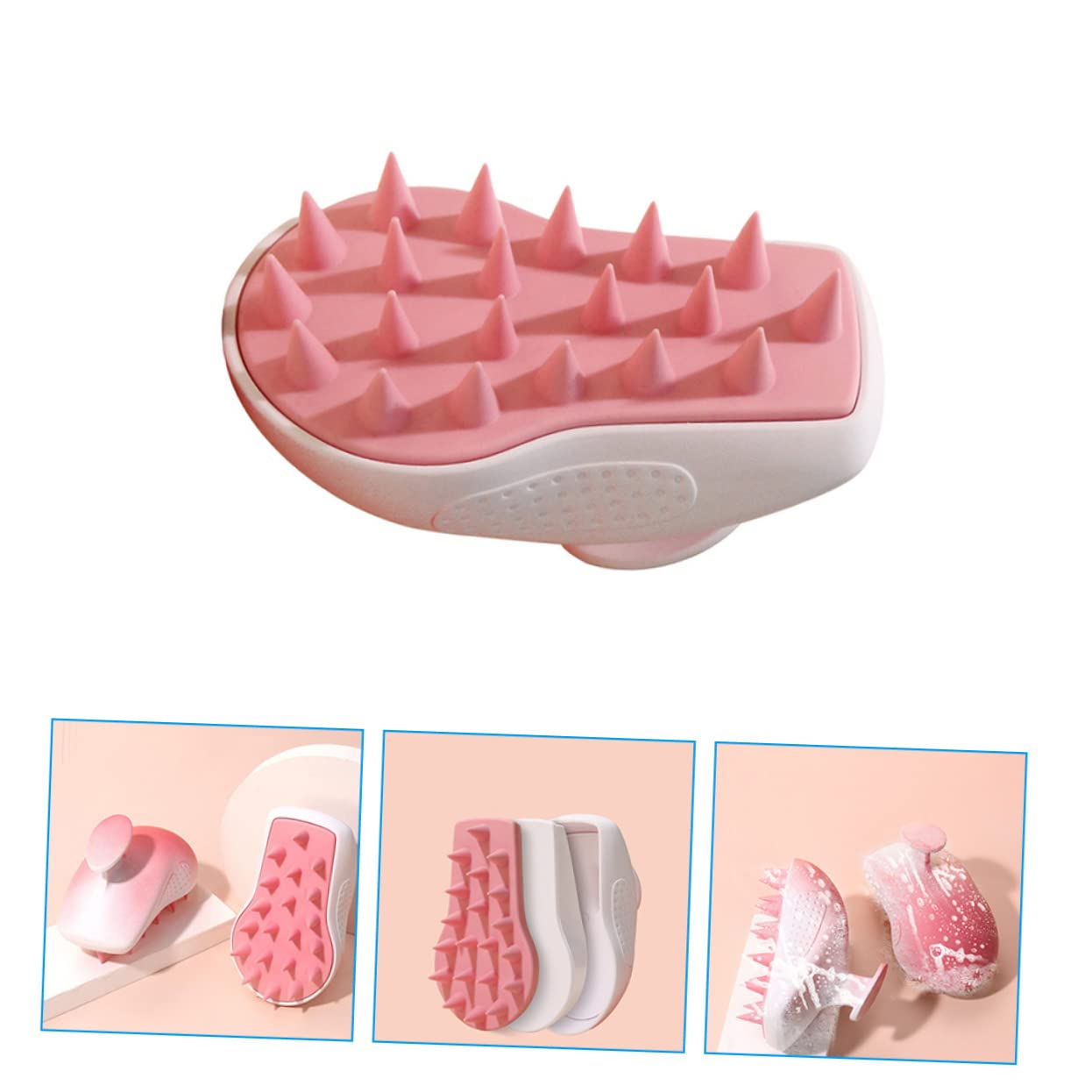 5pezzi Spazzola Massaggiante Per Capelluto Silicone Massaggiatore Per Shampoo Portatile Spazzola Per Lavaggio Rilassante e Rigenerante Per Tutti Tipi Di