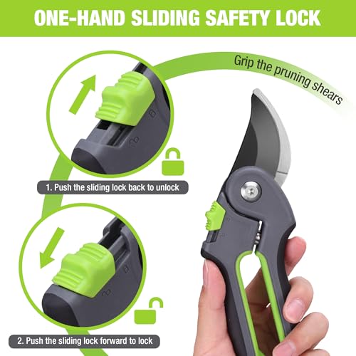 WORKPRO 8" Bypass Pruning Shears for Gardening with Dual-Size Opening - image 5