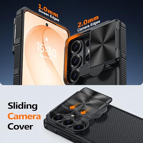 Image of Magnetic for Samsung Galaxy S26 Ultra Case,[Slide Camera Cover][Kickstand][Compatible with Magsafe][Military Grade Protection] Shockproof Rugged Case for Galaxy S26 Ultra,Black
