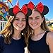 XINGKANG Black Mouse Ears Headband, Red Bow & Gold Accessories, Soft Velvet, Classic Headwear Gifts, Women Fashion Costume Party; MQ-H