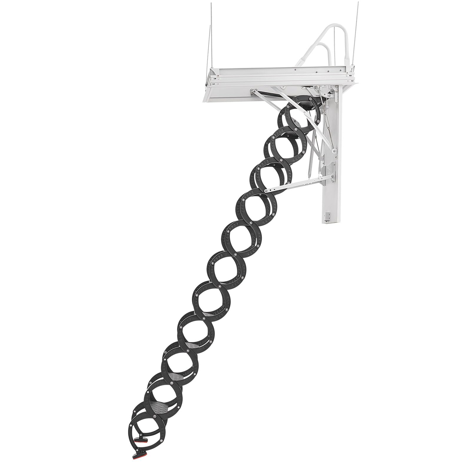 VEVOR Dachbodenleiter, Tragkraft 299,4 kg, passend für Deckenhöhen von 2,6 bis 2,85 m und Öffnungsgröße von 1000,76x698,5 mm, Scherentreppe aus legiertem Stahl mit Zugstange für Dachboden