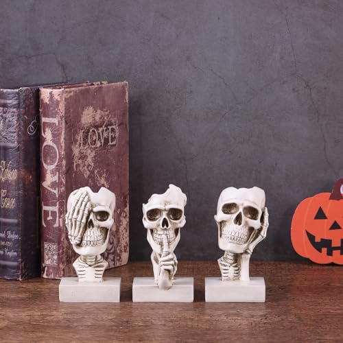 Estatuas decorativas de esqueleto set 3 piezas estilo gótico miniatura 5