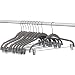 Home-it 10 Pack Clothes Hangers with clips Gray Velvet Hangers use for skirt hangers Clothes Hanger pants hangers Ultra Thin No Slip