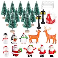 Bluelves 24 Stück Weihnachten Miniatur Ornamente, Kleine Weihnachtsfiguren,Mini Xmas Style Figuren Weihnachtsdeko,Tischdeko Weihnachten Weihnachtsmann Schneemann Elch Schneekugel Figur
