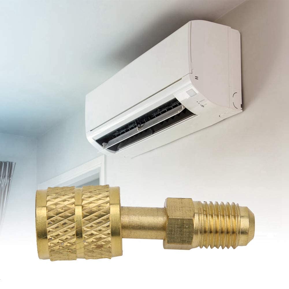 Adaptateur Laiton R410 1/4 Mâle To 5/16 Femelle - 90° - Pour Climatisation Et Réfrigération