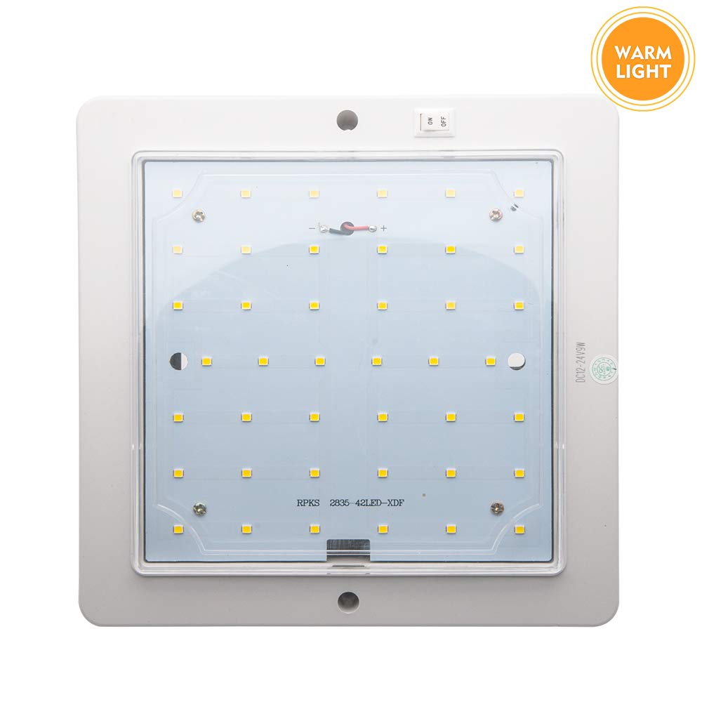 Baceyong 12V LED RV plafoniera caravan camper barca tetto luci luce calda/luce bianca