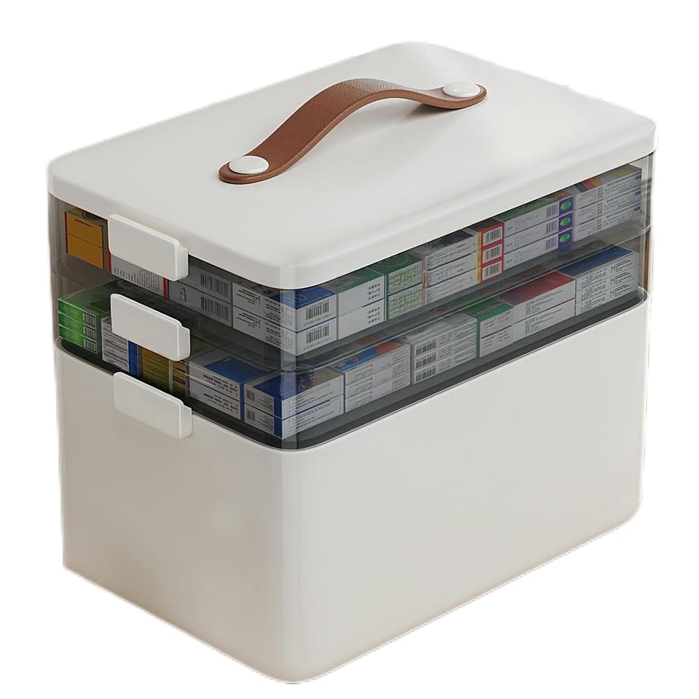 Boîte de rangement empilable 3 niveaux plastique transparent robuste NYSDM